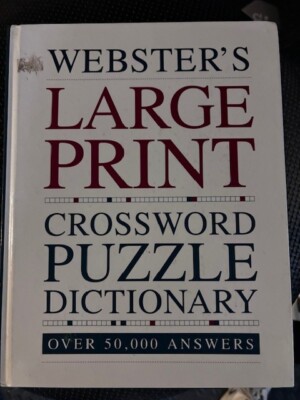 Webster s Crossword Puzzle Dictionary Large Print Edition Hardcover 1994