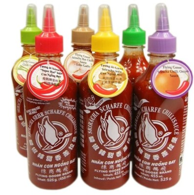6x SRIRACHA Chilisauce 6 Geschmacksnoten je 455ml FLYING GOOSE