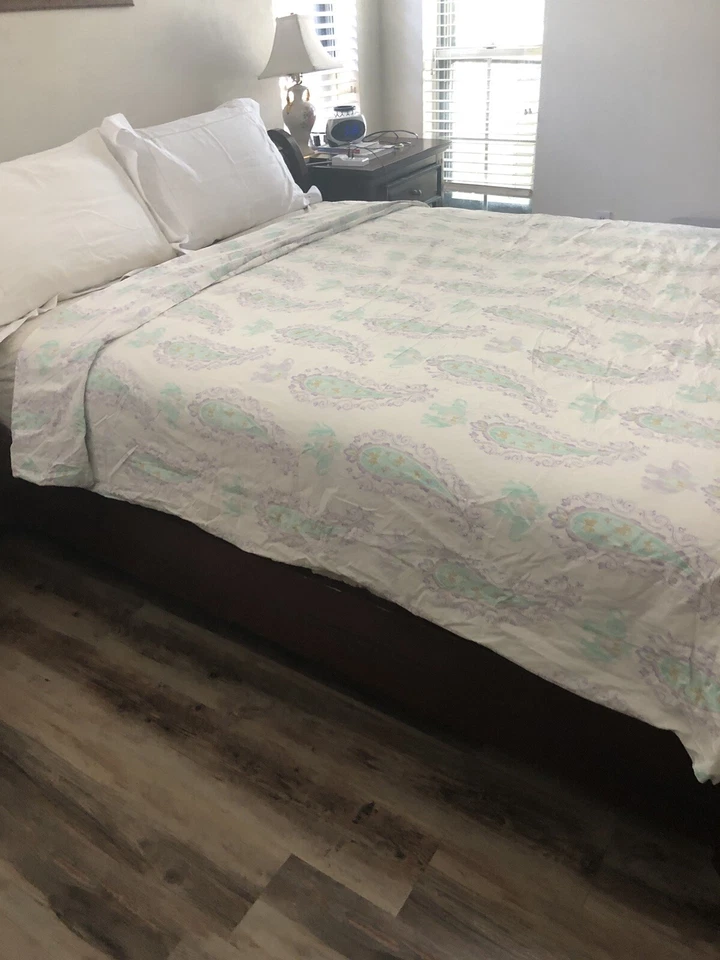 FUNDA NÓRDICA POTTERY BARN KIDS ELYSE F/QUEEN ELEFANTE PAISLEY PÚRPURA USADA EN EXCELENTE ESTADO Foto 3 de 4