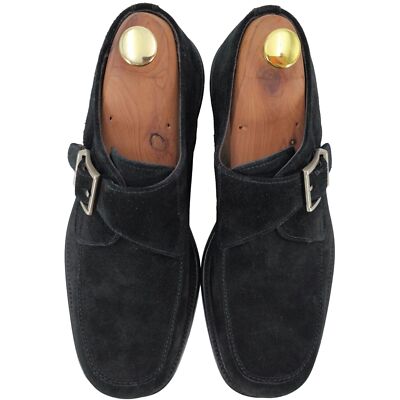 Vintage Bally Italy Monk Strap Loafers Mens 8.5D Black Suede  display picture 1