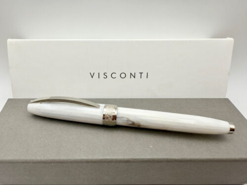VINSCONTI VENUS WHITE MARBLE FOUNTAIN PEN M NIB NEW IN BOX