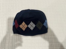 BABY GAP BEANIE HAT DIAMOND DESIGN BOY GIRL BLUE SIZE 6/12 MONTHS GUC