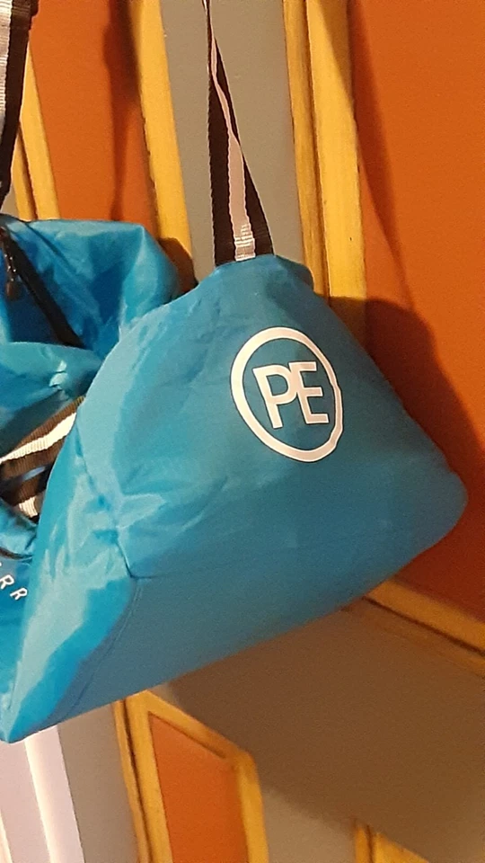 Bolso de Mano Perry Ellis Azul Lona Gimnasio Fin de Semana Correa para Mano y Hombro Foto 3 de 4