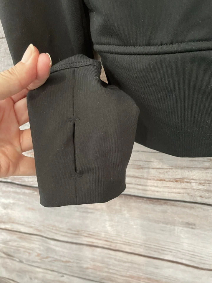 Gaiam Black Full Zip Activewear Jacket Thumbholes Pockets EUC Women's Size XS - Image 4 of 4