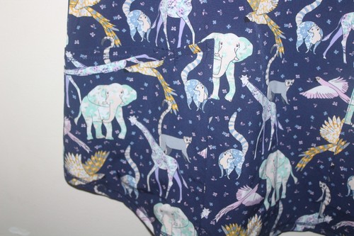 ScrubStar V-Neck Scrub Top Blue Zoo Animals Giraffe Elephant Monkeys Birds NWT - Picture 3 of 8