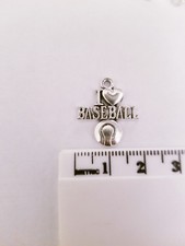 21pcs Antique Silver Plated-I love Baseball Charms/ Pendant