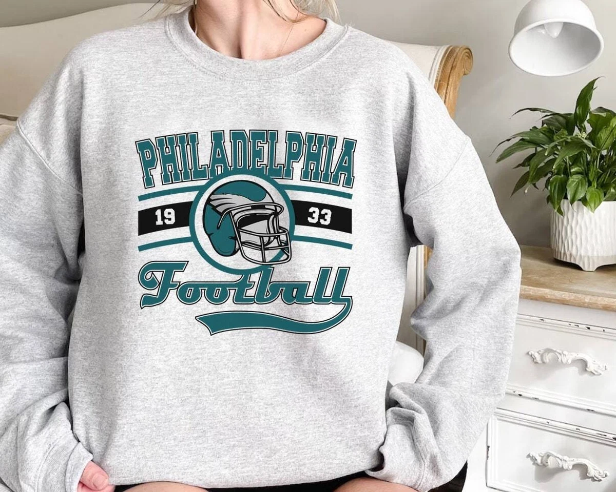 Philadelphia 1933 Football Sweatshirt, Vintage Style Eagles Football  Crewneck