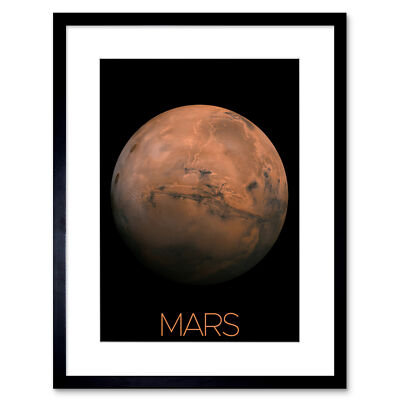 NASA Our Solar System Mars Planet Hemisphere Image Framed Wall Art Picture 9X7''
