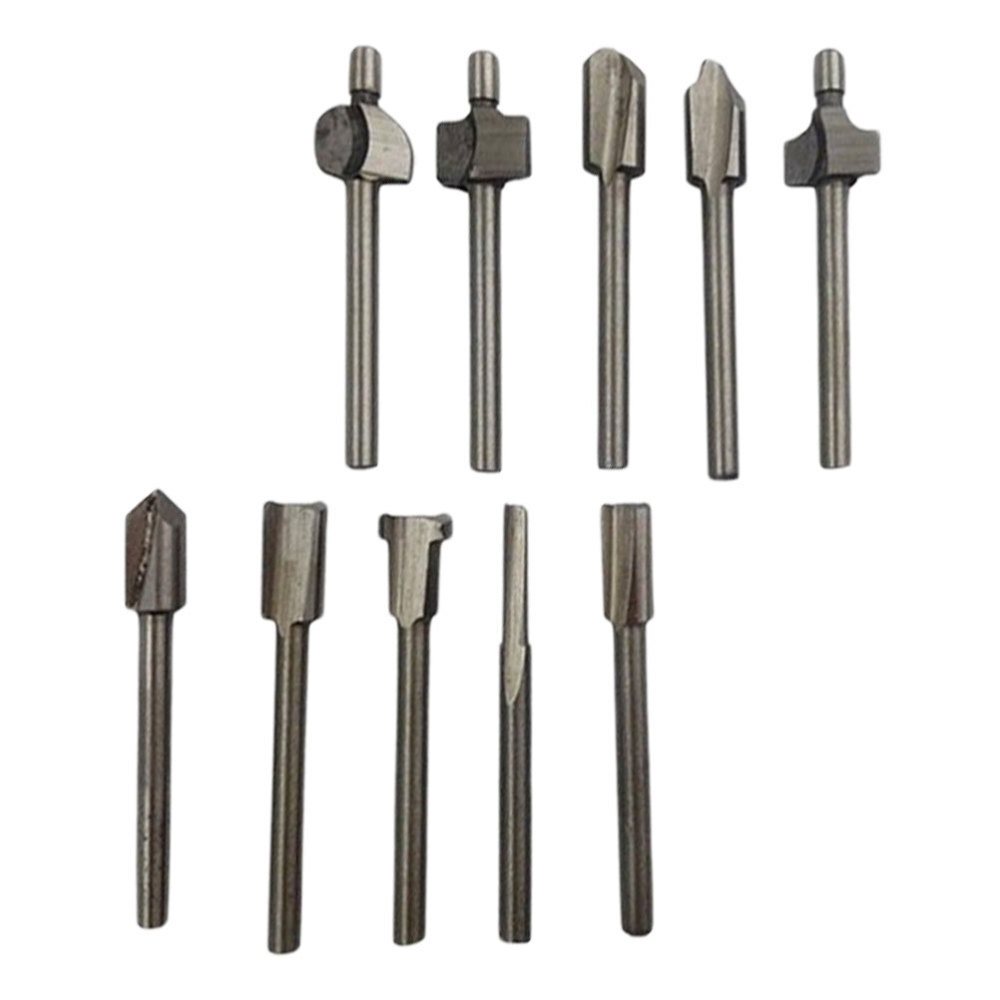 10 Pcs Rotary Tool Router Bits Tasteless Trimmer Tools Round Handle eBay