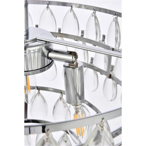Elegant Lighting Mila 16" Iron and Crystal Flush Mount in Chrome - Picture 7 of 8