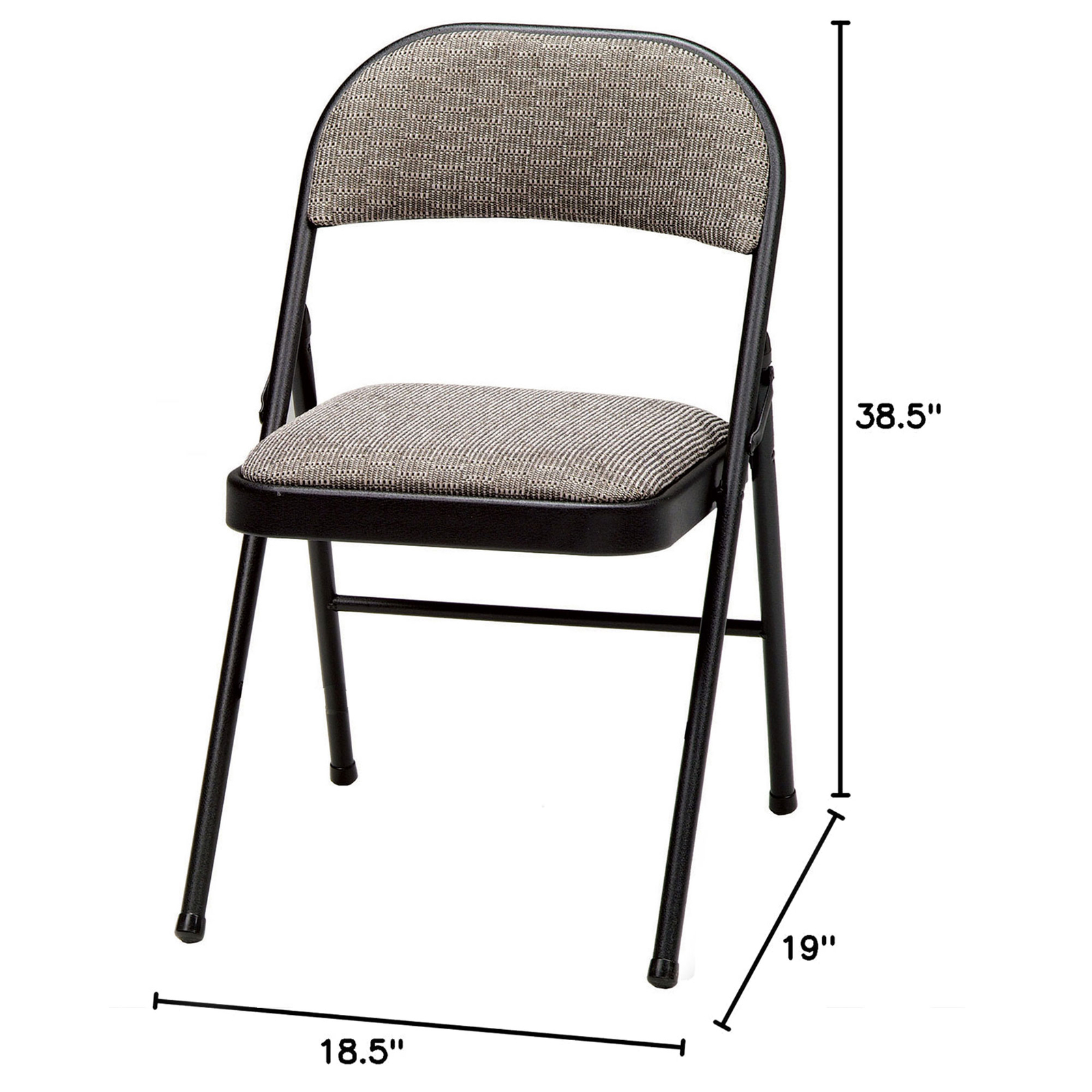 MECO Sudden Comfort Deluxe Metal Fabric Padded Folding Chair Set, Black (4 Pack) 42952131869 eBay