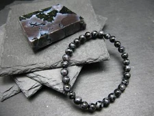Gabbro Mystic Merlinite Genuine Bracelet ~ 7 Inches ~ 6mm Round Beads
