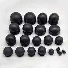 Round Plastic End Caps Domed Plugs Stoppers Tube Inserts Black Chair Feet Leg