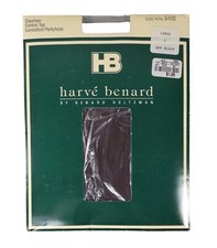 VINTAGE Harve Benard Daysheer Control Top Sandalfoot Pantyhose Size C Off Black