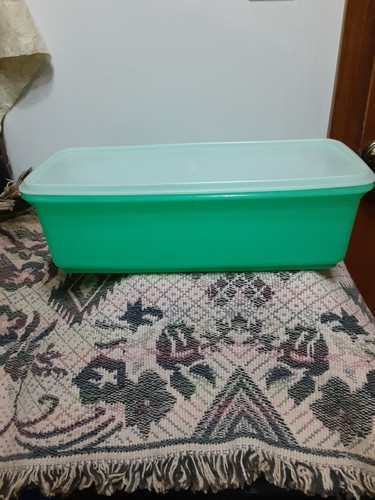 Vintage Tupperware 782-7 Green Bread Celery Keeper Container With Lid & STRAINER - Picture 2 of 4