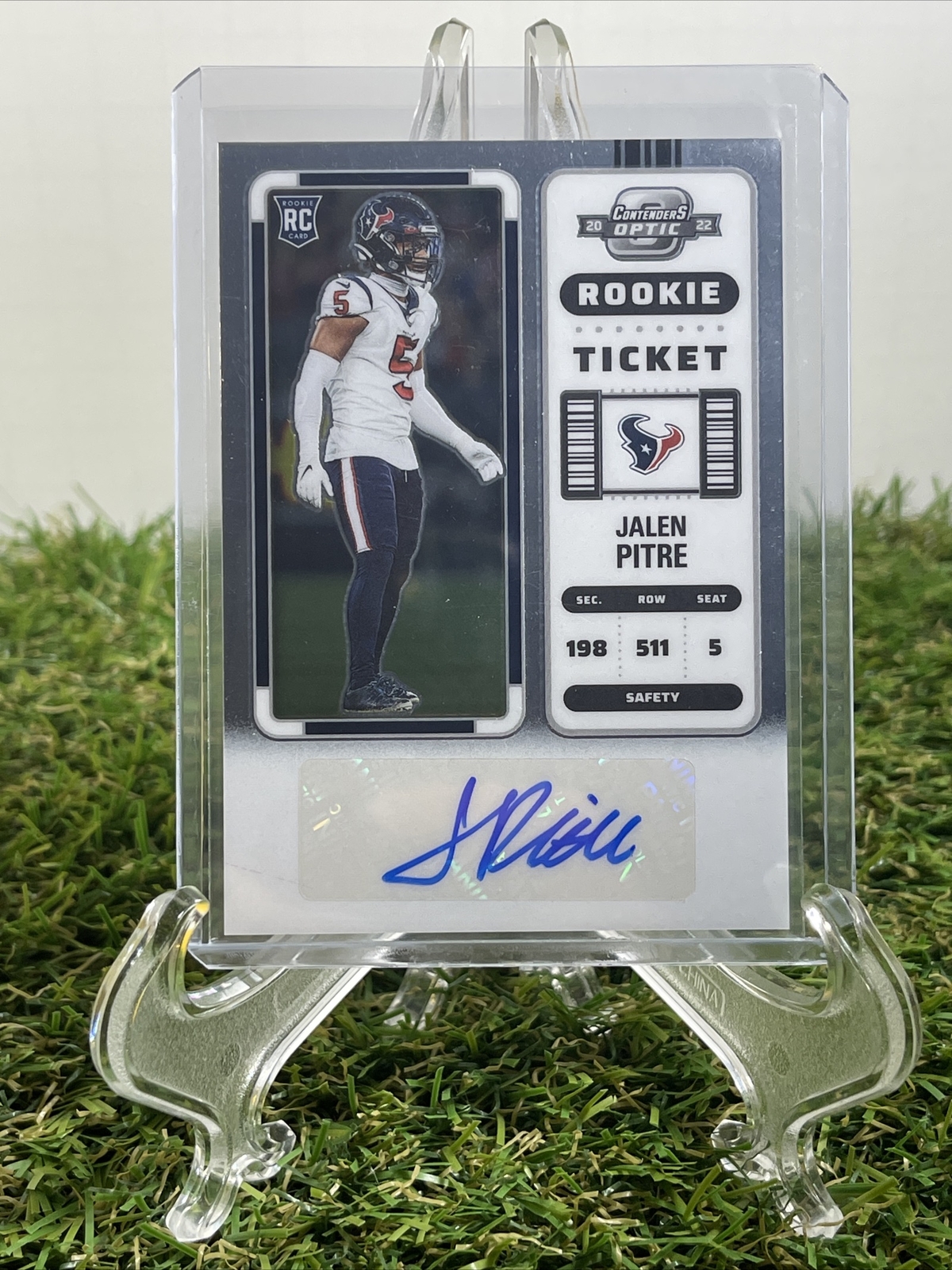 2022 Contenders Optic Jalen Pitre RC Rookie Ticket Auto #170 Texans