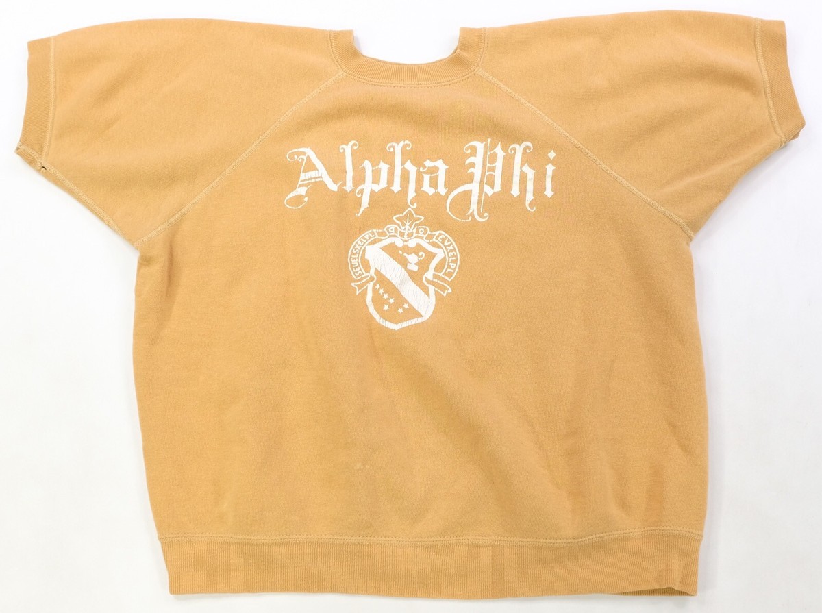 Rare Vintage Alpha Phi Sorority Fraternity Short Sleeve Sweatshirt  