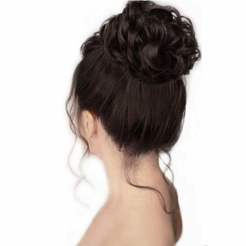 Messy Hair Bun Scrunchie Updo Hairpiece Extension - Brown - Funny Joke Gag Gift - Picture 8 of 8