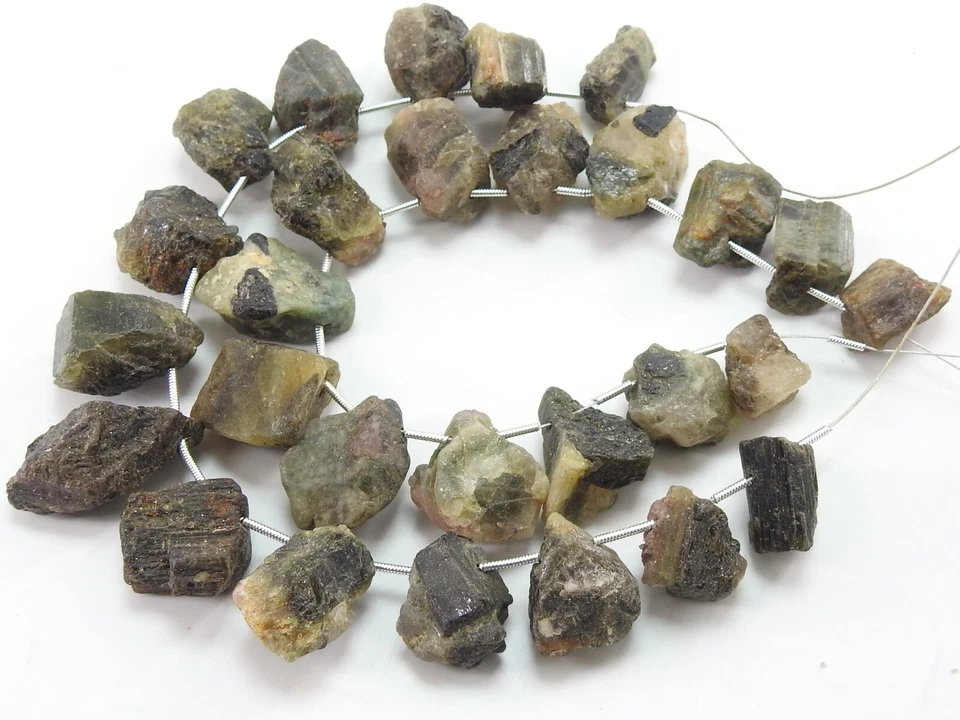 Tourmaline Natural Rough Briolette Beads/Gemstone Rough/14Piece 27X16 To 15X10MM - Image 4 of 4