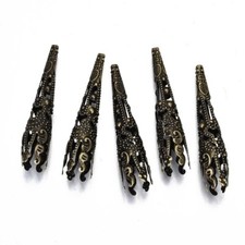 Long Beads Caps Long Cone Finding Antiqued Bronze Ornate Filigree 42mm 20 pieces