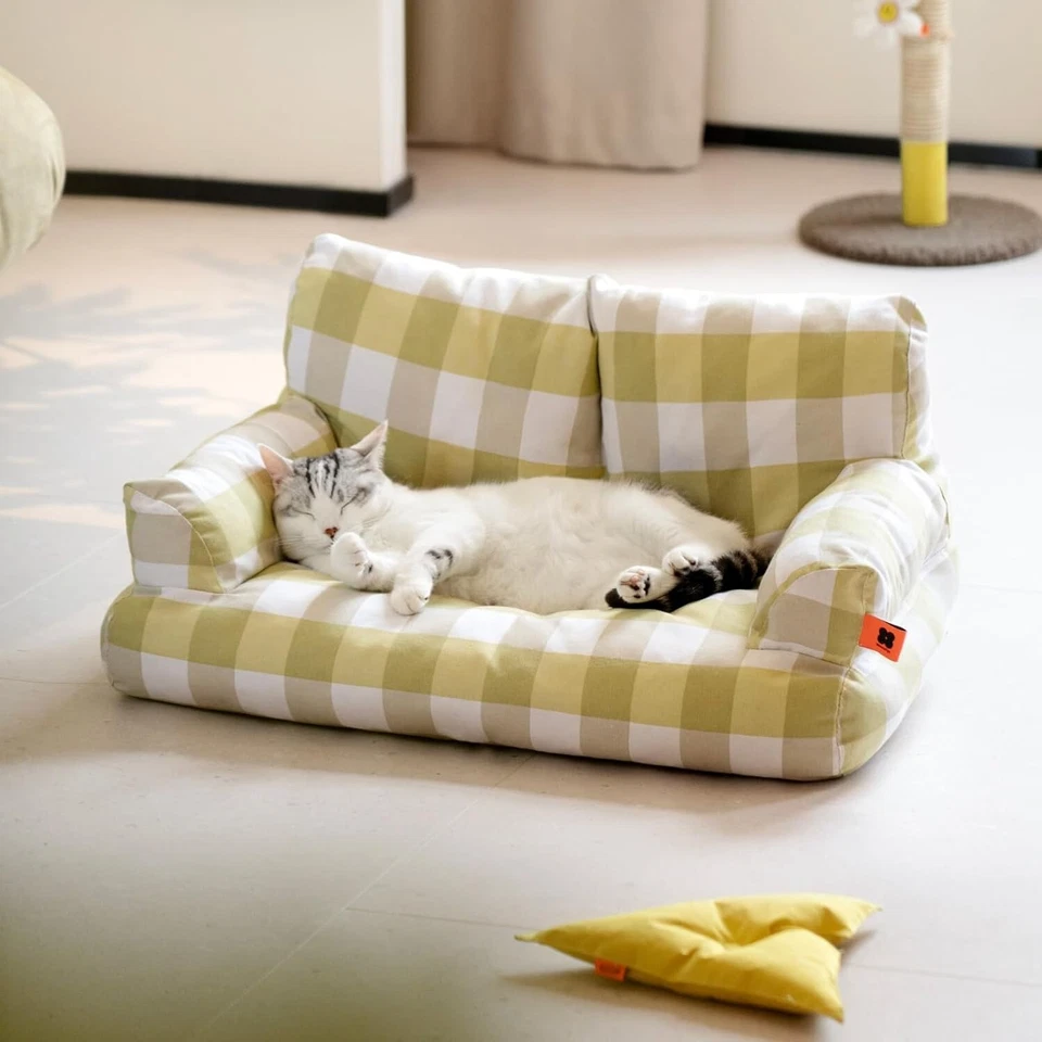 Mewoofun Canvas Pet Sofa Bed Cushion Cat Dog Couch Sofa with Non-Slip Bottom - Image 2 of 4