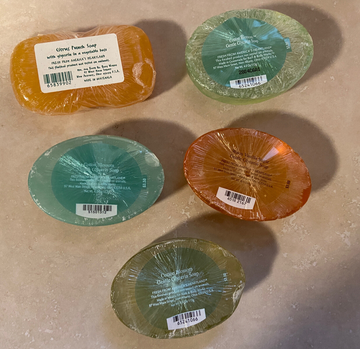 BATH & BODY WORKS Glycerin Soap Cotton Blossom Warm Vanilla Sugar Citrus Punch eBay