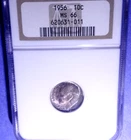 1956 Roosevelt Dime NGC MS 66  Mint Set Toning  PRICE DROP