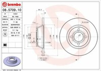 2X Brembo 08.5709.10 Bremsscheibe Vorne FüR Audi