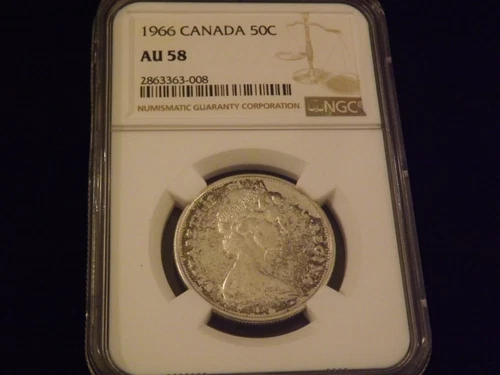 1966    50 C     Canada              NGC  AU 58