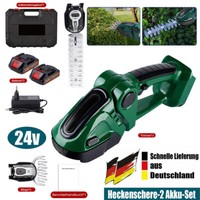 2IN1 Akku Heckenschere Strauchschere Gartenschere Grasschere Rasenschere 2X Akku