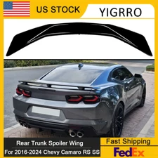 For 2016-2024 Chevy Camaro RS SS ZL1 Rear Trunk Spoiler Wing Glossy Black ABS