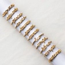 Women's Fashion Jewelry Gold Zodiac Horoscope Minimalist Rings 1-15