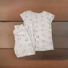 Old Navy Unisex Kids Size XS 5 Sleepwear Set Top Bottoms Pajamas Smilie Faces