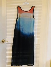 Kensie Beach Size Small Black Maxi Dress Colorful Women EUC Vintage