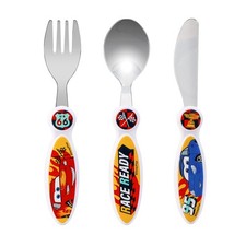 Disney Cars Children's Kids 3pcs Cutlery Set - Knife, Fork and Spoon, Reusable