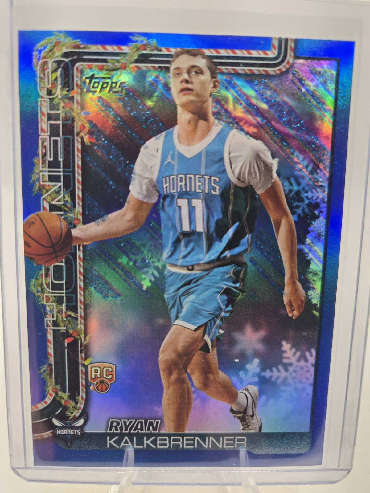 2025 Topps Holiday Ryan Kalkbrenner Blue Glitter H194 RC