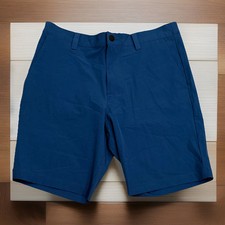 Banana Republic Men's 34 Flat Front Shorts Blue Stretch Wicking 9 Inseam NWT