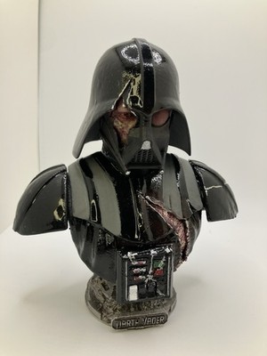 Star Wars Darth Vader Battle Damaged Sith Inspired Mini Bust Statue Handpainted