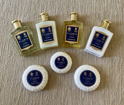 Floris London Cefiro Set of 7: Shampoo, Conditioner, Shower Gel, Lotion, Soaps