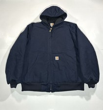 Carhartt J140 Navy Blue Jacket Size Large Tall Quilted Lined UFCW Workwear USA