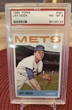 1964 Topps - Jay Hook #361 PSA 8 NM-MNT!!! Mets Mets Mets !!!