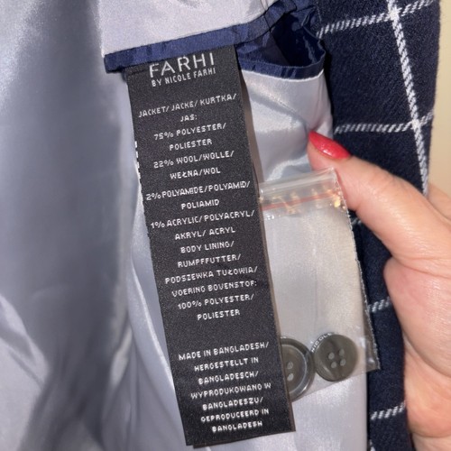 Farhi Men’s Checked Quality Wool Mix Blazer Size 48 Unique - Picture 8 of 8