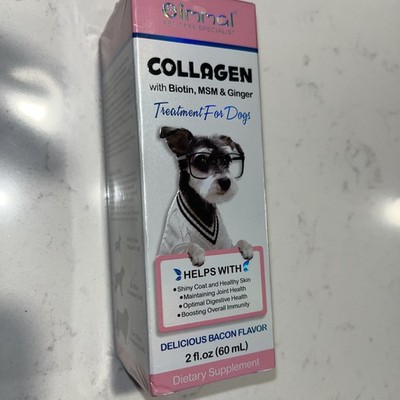 Oimmal Liquid Collagen - Dogs - Shinier Coat, 2 oz - Bacon flavor-Exp 8/27