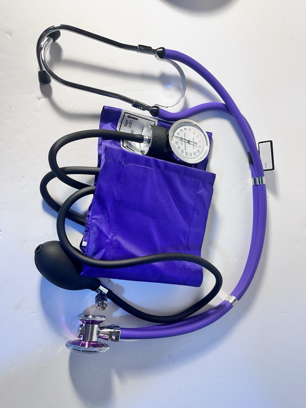 Lot Fancy Blood Pressure Cuff and Stethoscope In Case Medical Supplies