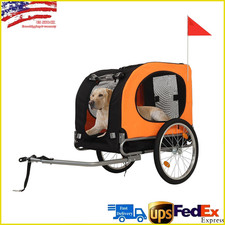 Bicycle Dog Carrier Bike Trailer Easy Folding Cart Frame Washable 88lbs Pet Cart