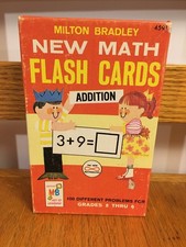 Vintage Milton Bradley New Math Flash Cards for Addition 1965 Grades 2 Thru 6