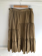 toast skirt mustard asymetric flares and seams excellent 