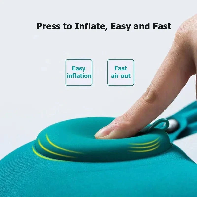 Inflatable U-Shape Travel Neck Pillow Portable Foldable for Outdoor Trips
