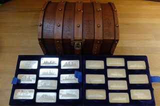 BIRMINGHAM MINT STERLING SILVER GREAT LINER INGOTS 1 OZ approx. (20) 1977