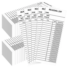 100 PCS Reading List Bookmark 3x8 Inch Personal Library Cards Log Gift White